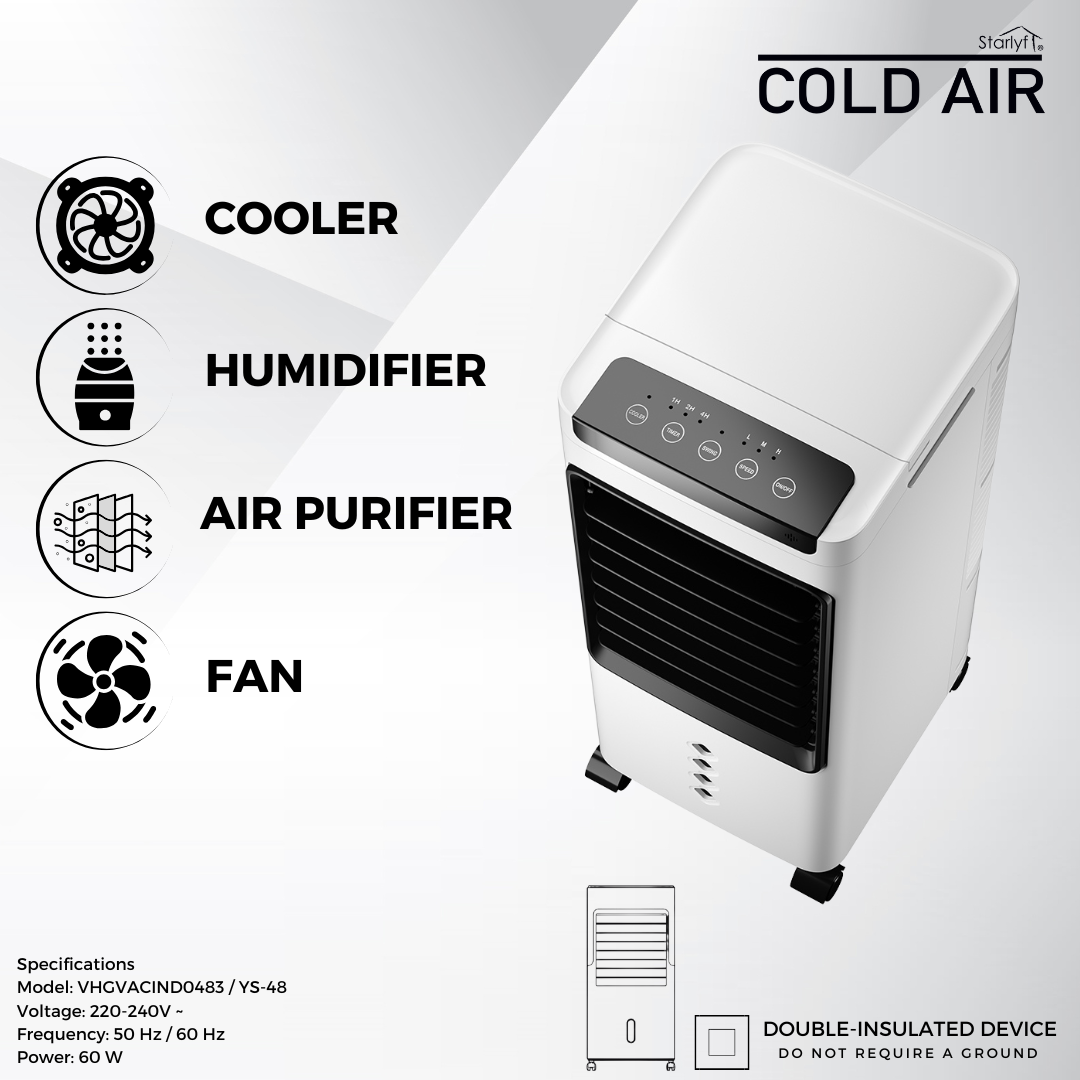 Climatizador, humidificador y purificador portátil