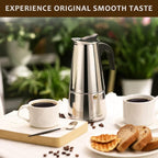Cafetera Italiana De Acero Inoxidable 12 Tazas Inducción