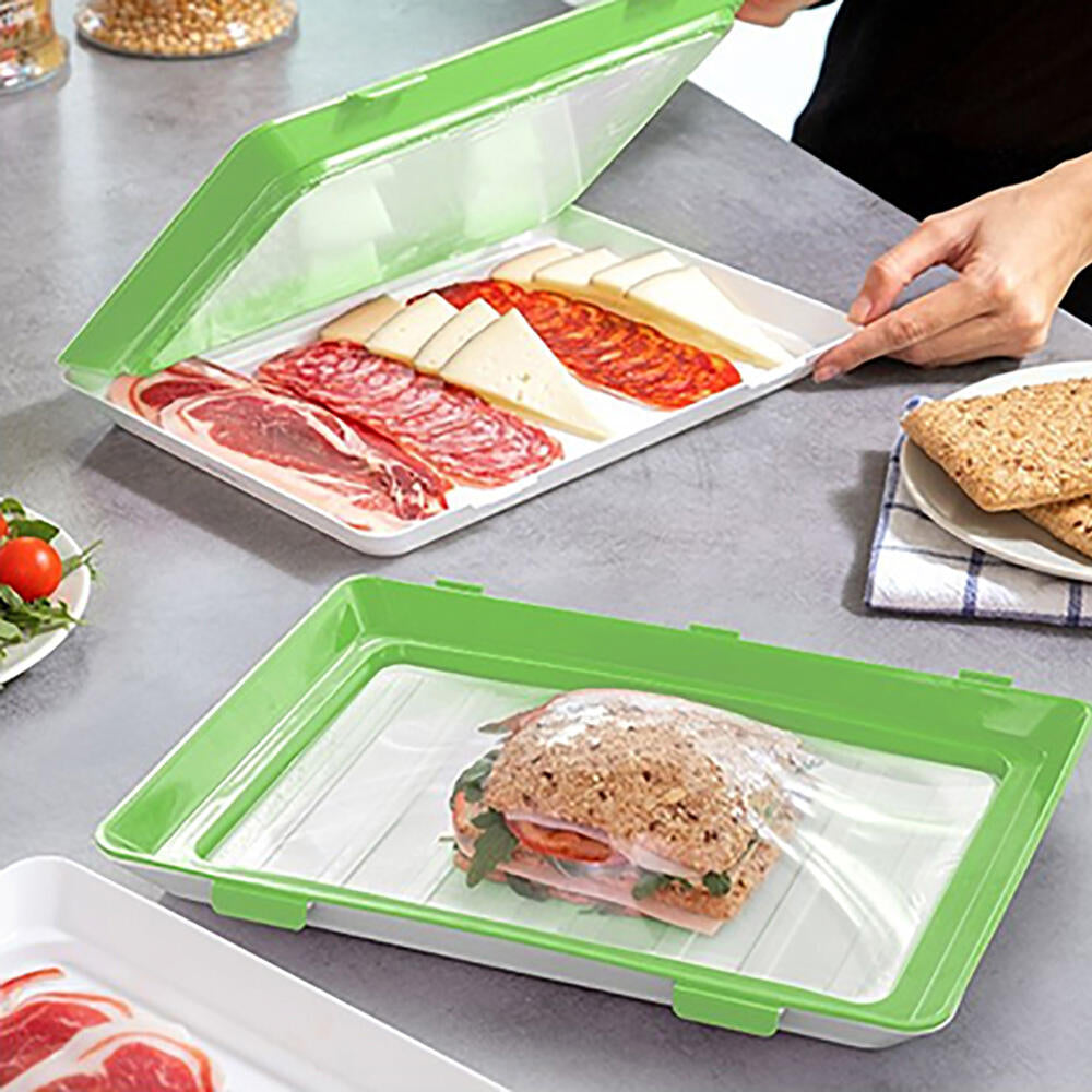 Pack 6 Bandejas De envasado Semi Vacío Apilable Conservación De Alimentos