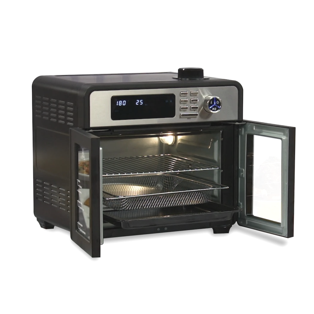 Horno Multifunción 12 en 1 con puertas dobles transparentes y capacidad de 28L