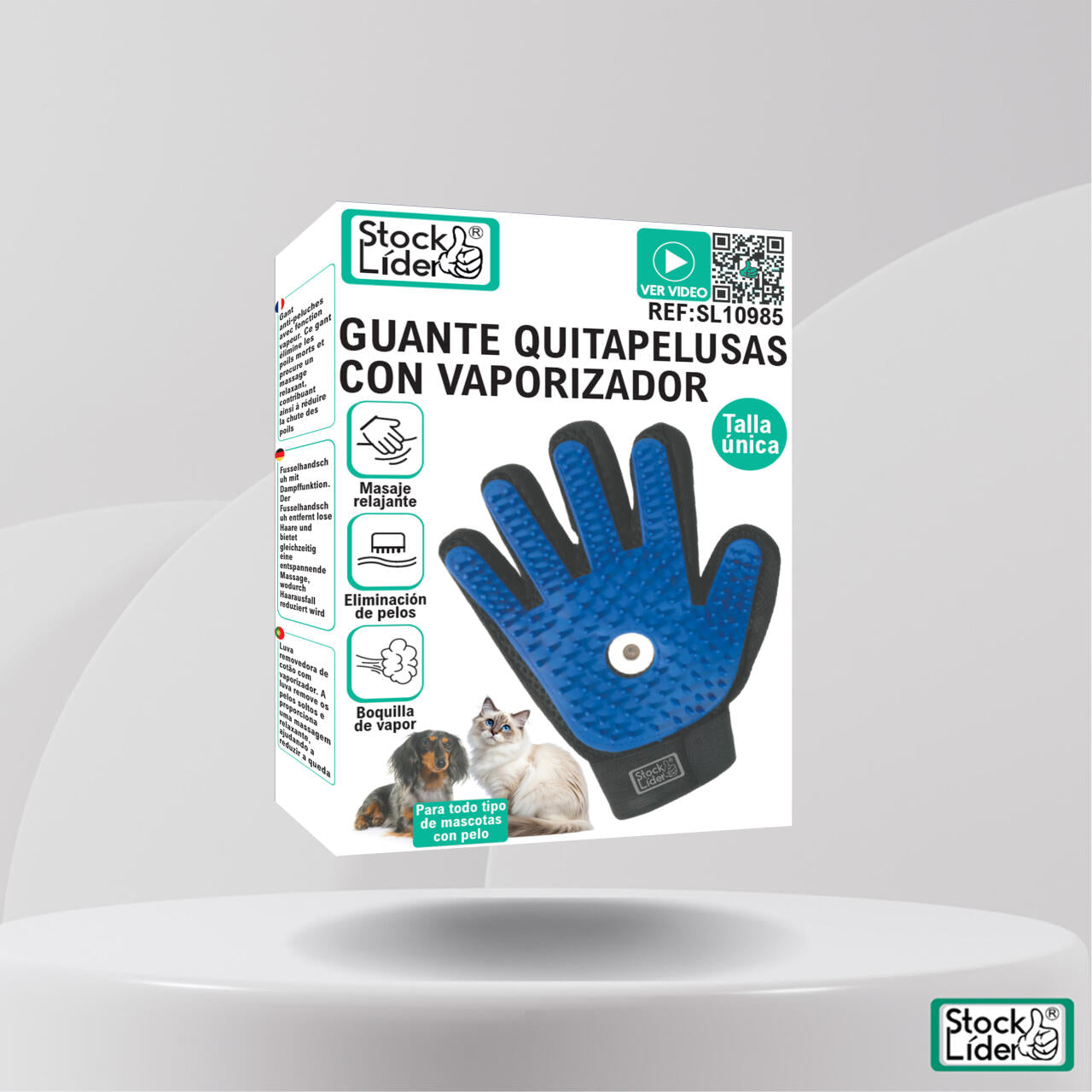 Guante quitapelusas con vaporizador Mascotas