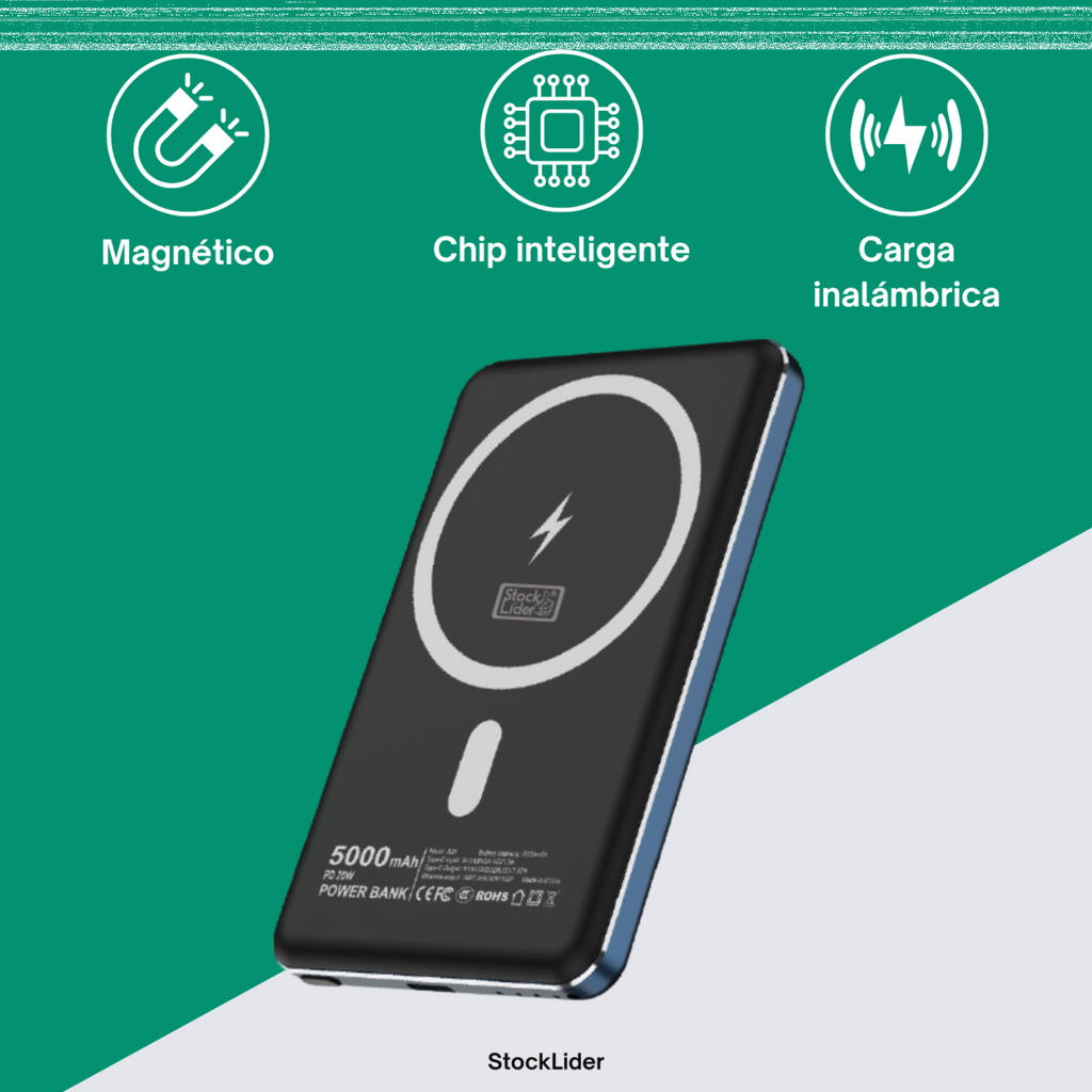Powerbank inalámbrico Capacidad 5000 mAh USB Tipo C