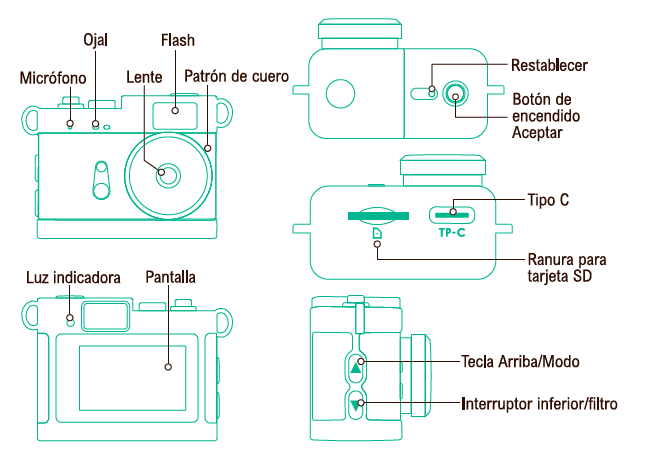 Mini cámara con pantalla IPS