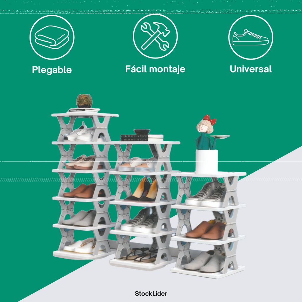 Zapatero ajustable 6 plantas Plástico ABS Alta calidad
