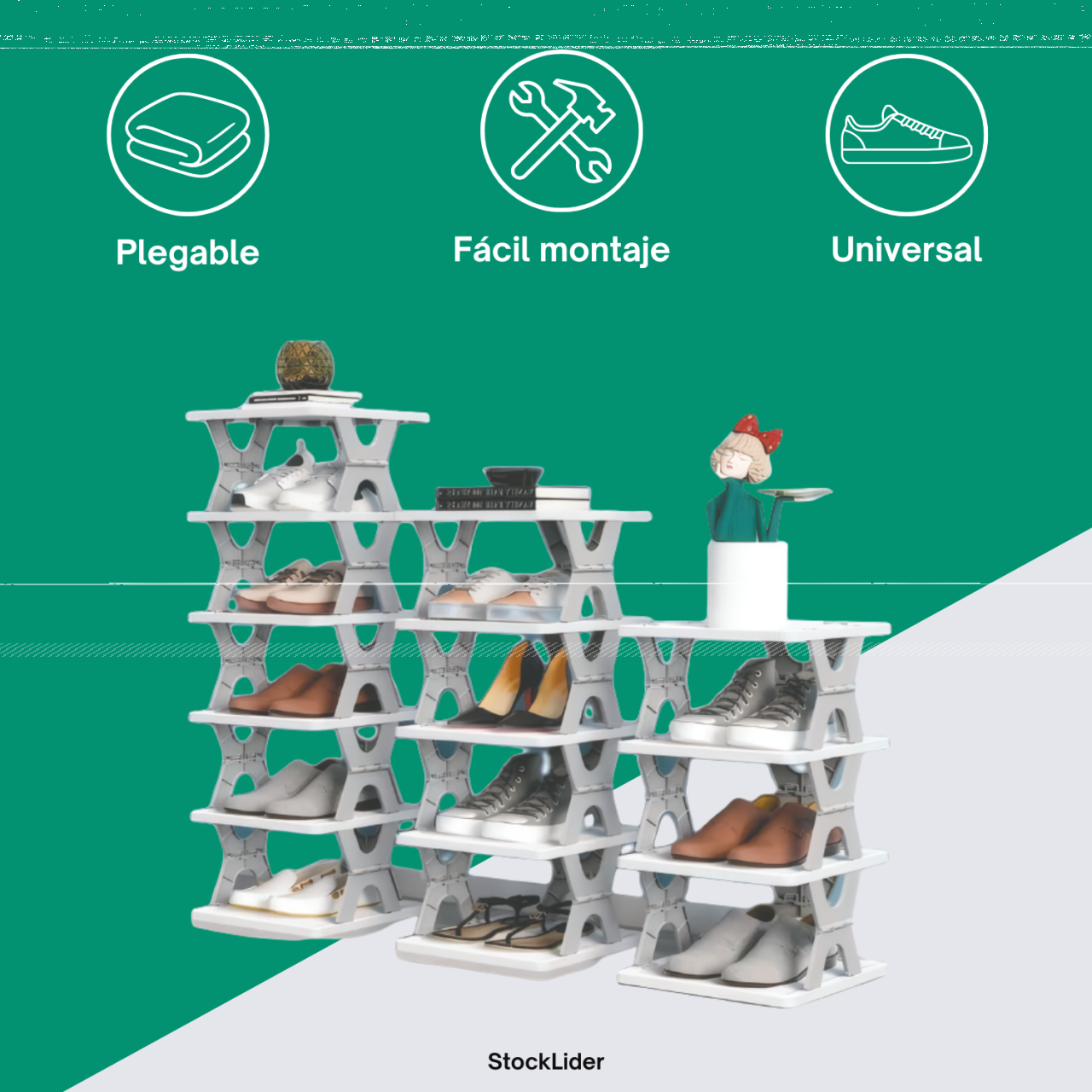 Zapatero ajustable 6 plantas Plástico ABS Alta calidad