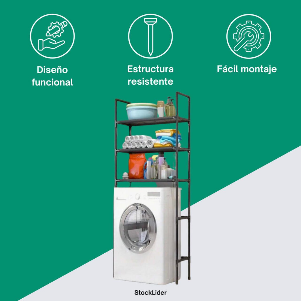Estantería para lavadora ABS + Acero inoxidable