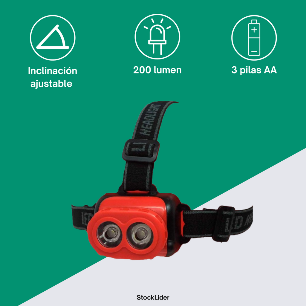 Linterna de cabeza con bombillas LEDS