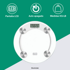 Báscula digital redonda con pantalla LCD de 4 dígitos