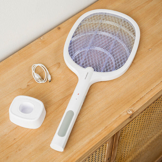 Raqueta Matainsectos Recargable con Luz UV 2 en 1 Elecfly