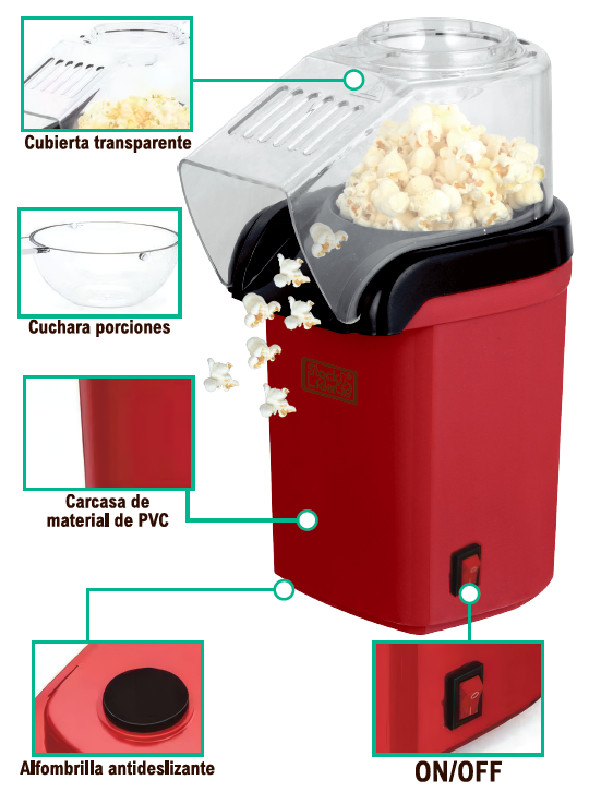 Máquina de palomitas Listas en 3 minutos