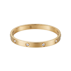 Pulsera Love de Acero Inoxidable Bañada en Oro de 18K (100%) - Diseño con Cristales