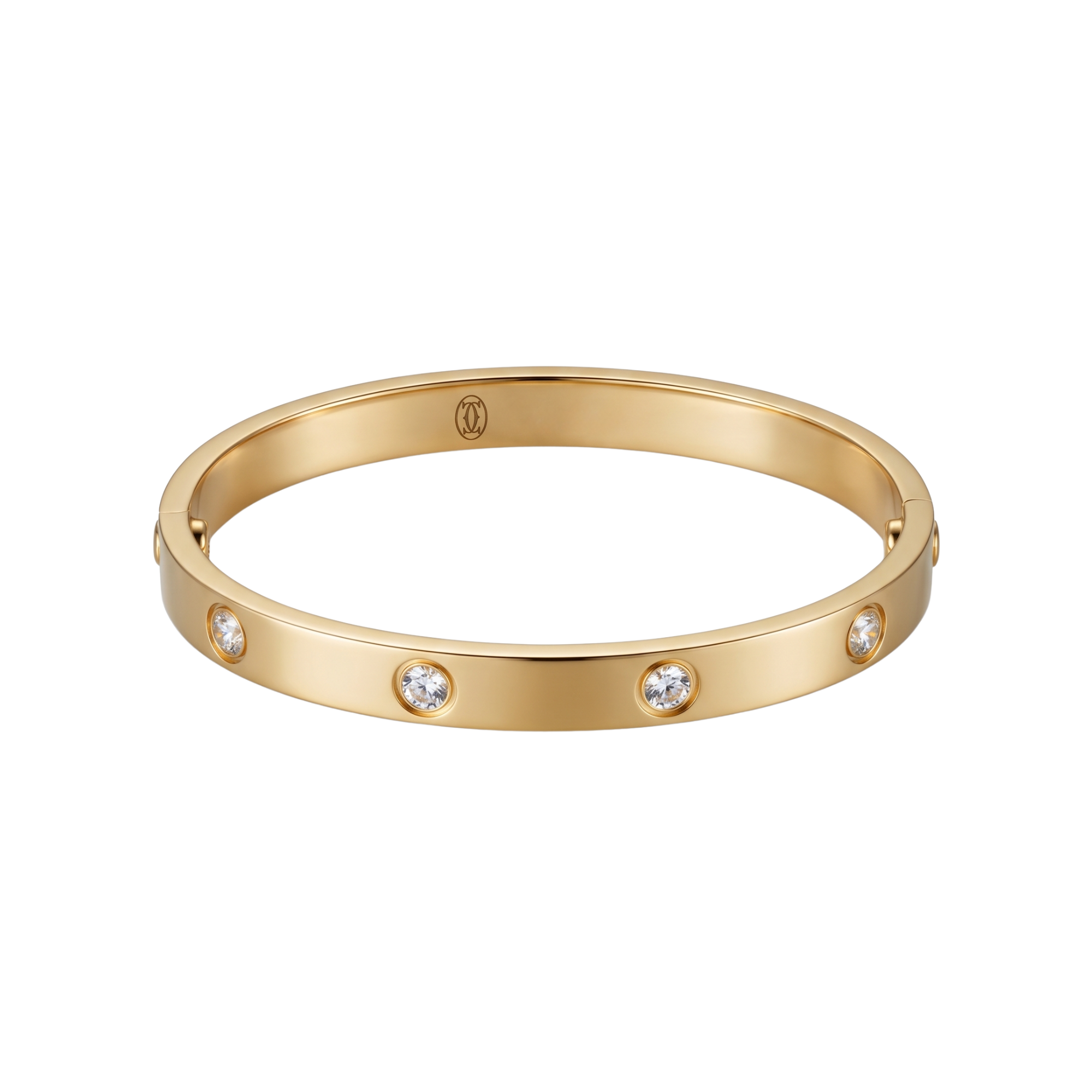 Pulsera Love de Acero Inoxidable Bañada en Oro de 18K (100%) - Diseño con Cristales