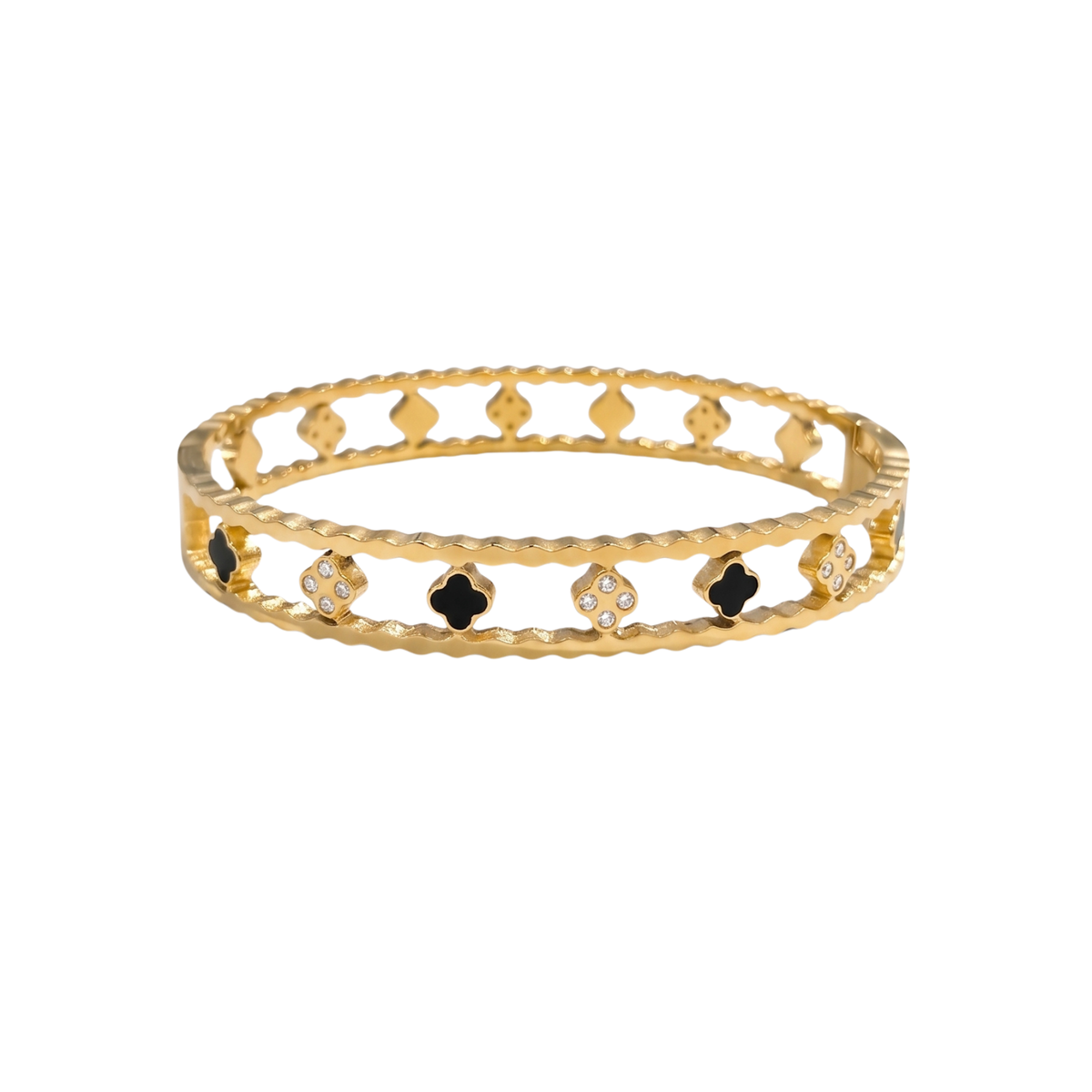 Brazalete Rígido Trèfle Noir & Lumière