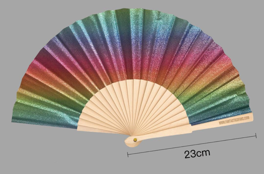 Rainbow Glitter 23cm fan - Nemessis Shop®