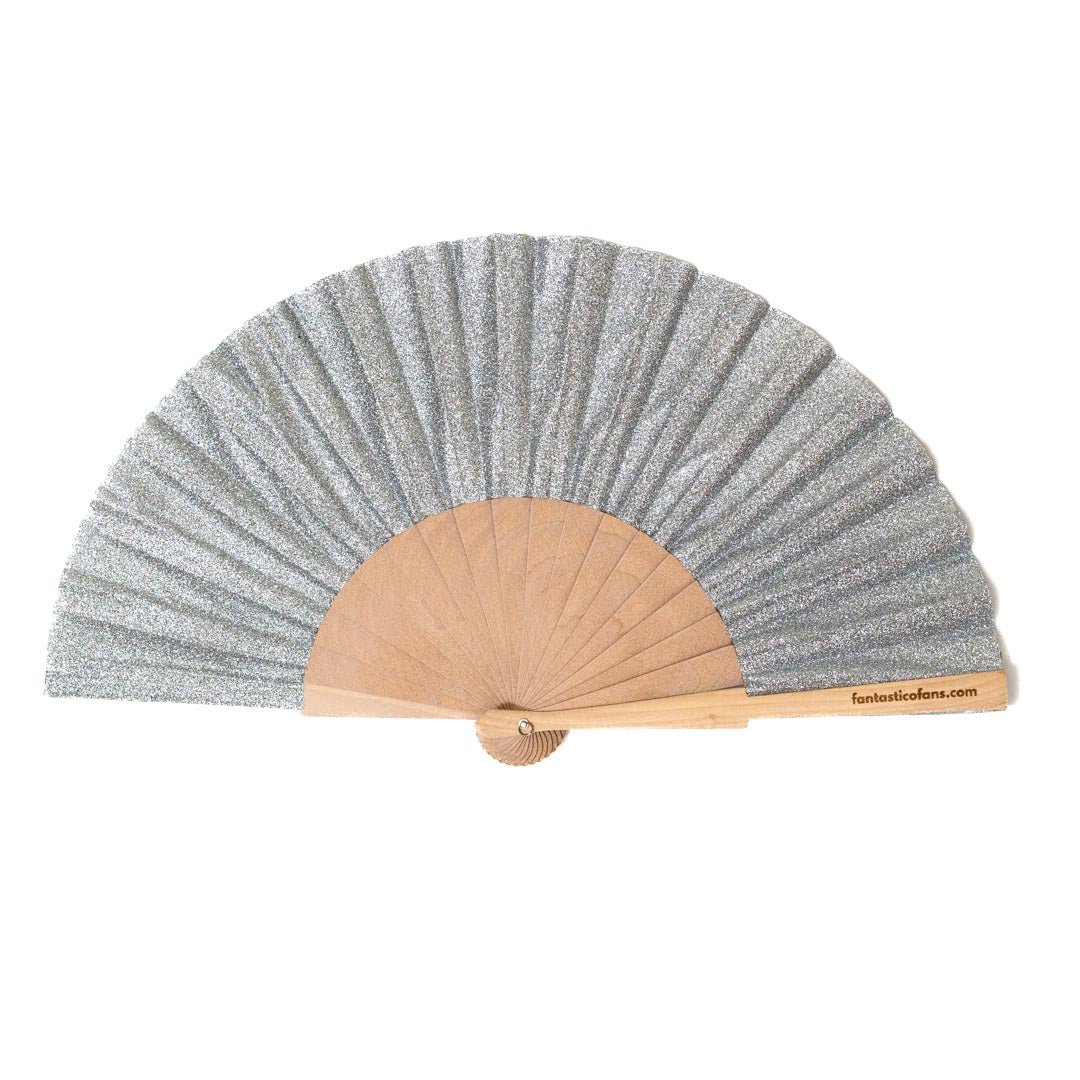 Silver Glitter 23cm Fan - Nemessis Shop®