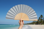 Silver Glitter 23cm Fan