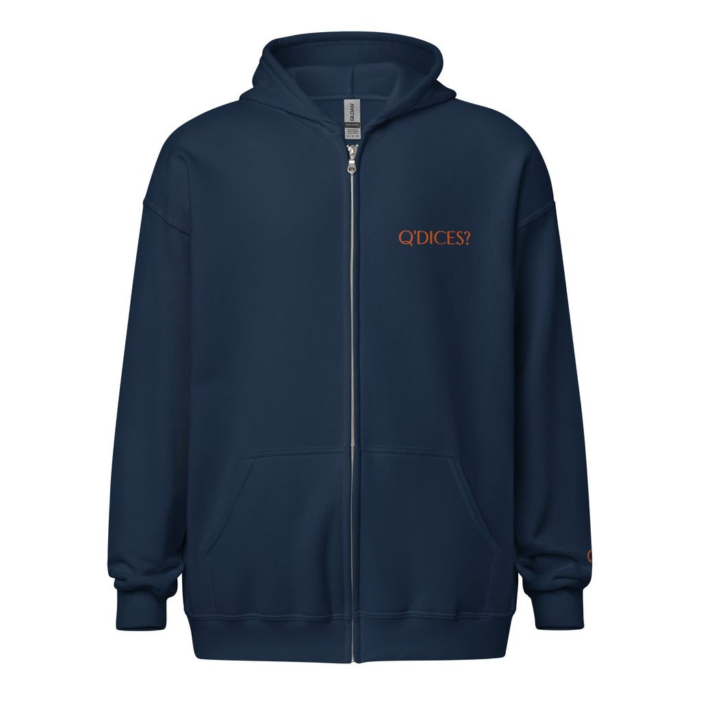 Sudadera gruesa unisex con capucha y cremallera BORDADO. Q'Dices? - Nemessis Shop