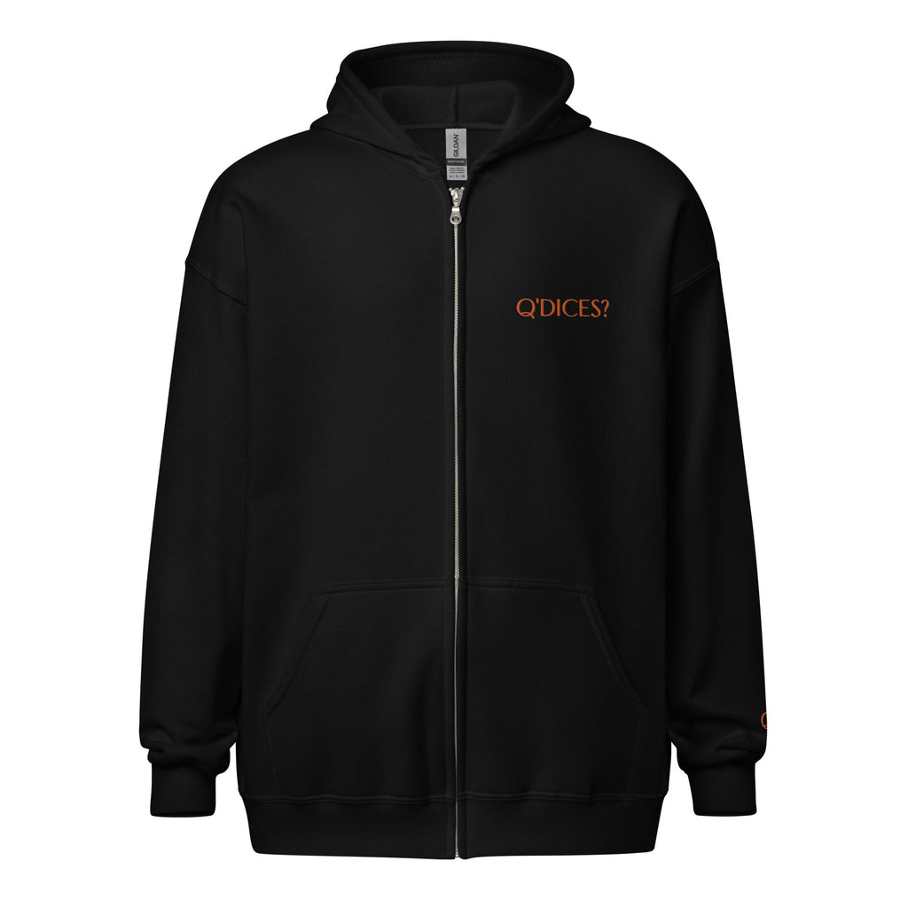 Sudadera gruesa unisex con capucha y cremallera BORDADO. Q'Dices? - Nemessis Shop