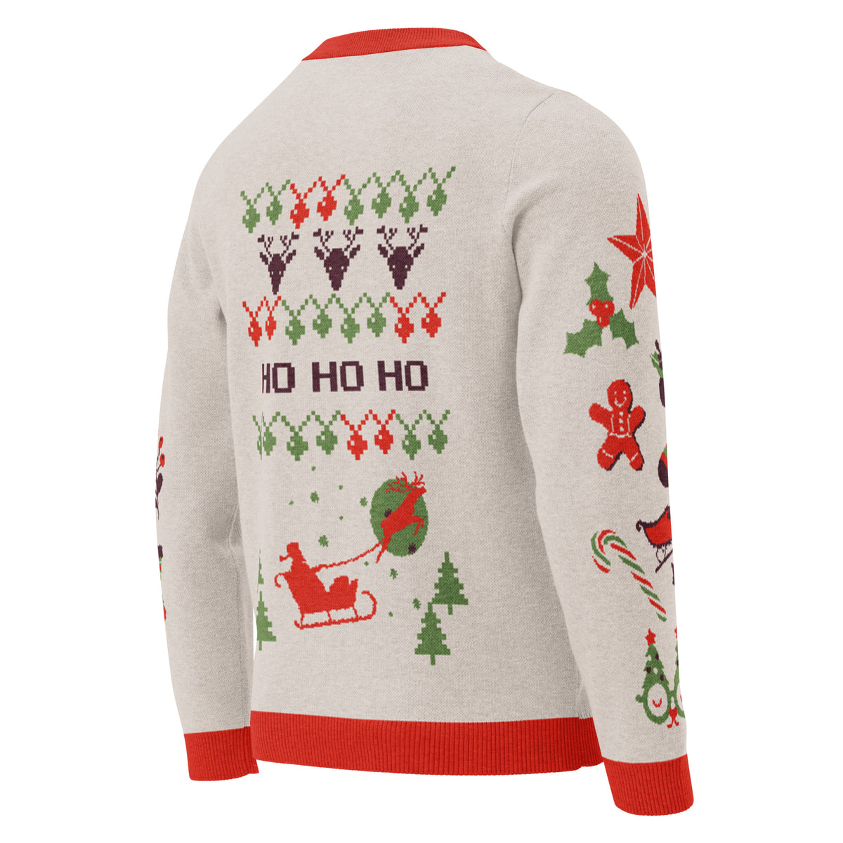 Jersey de punto con cuello redondo. Navideño.