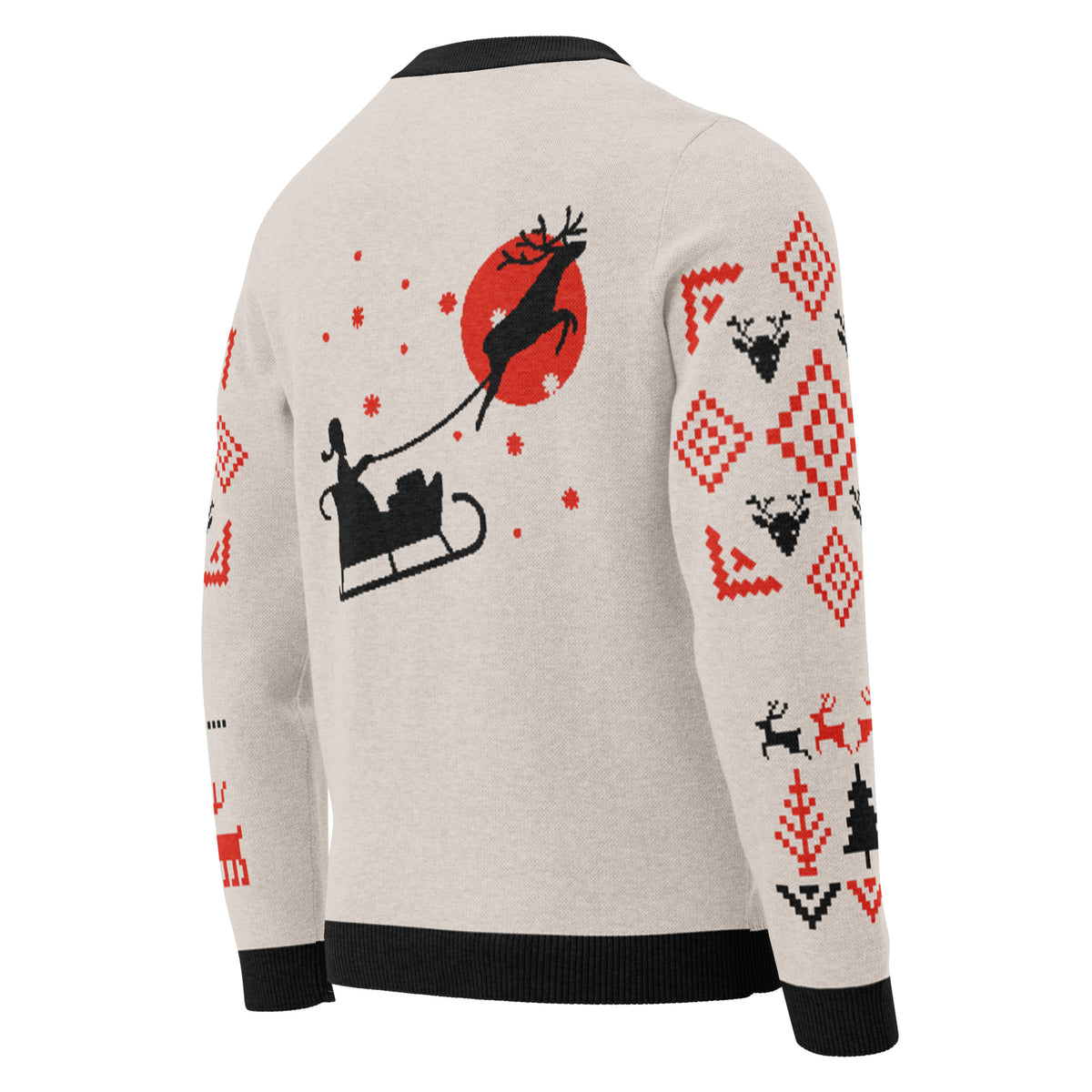 Jersey de punto con cuello redondo. Papá Noel DJ