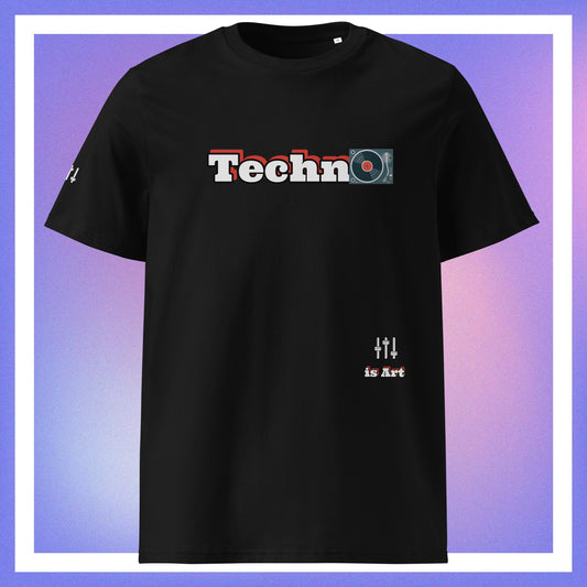 Camiseta algodón orgánico unisex. Techno is Art
