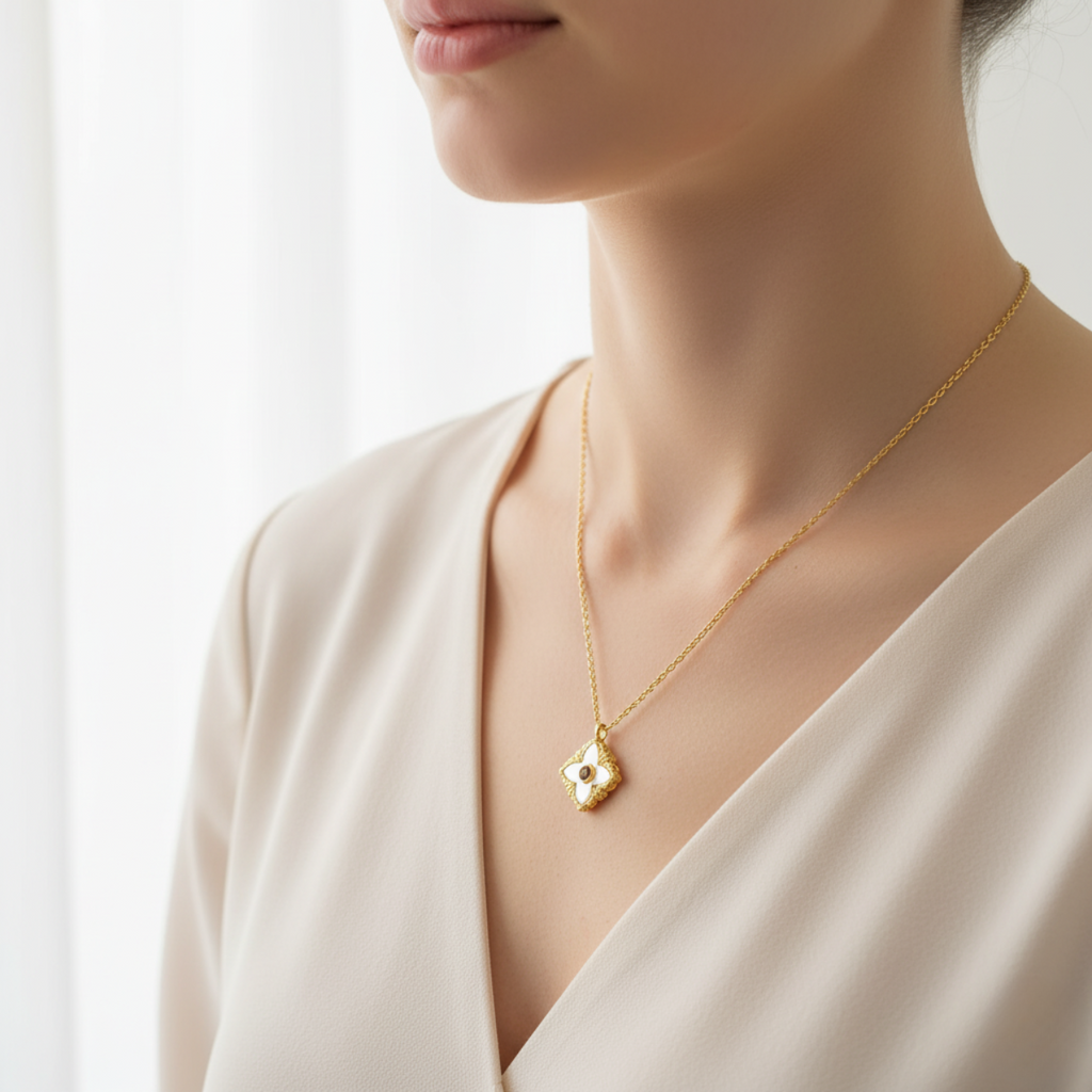 Collar Fleur d’Ivoire Dorée