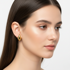 Pendientes de Aro en Forma de Gota Abultada - 100% Acero Bañado en Oro 18K
