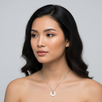 Conjunto de Joyería Círculo con Detalles de Tornillo y Circonitas 100% Acero Inoxidable Color Plata