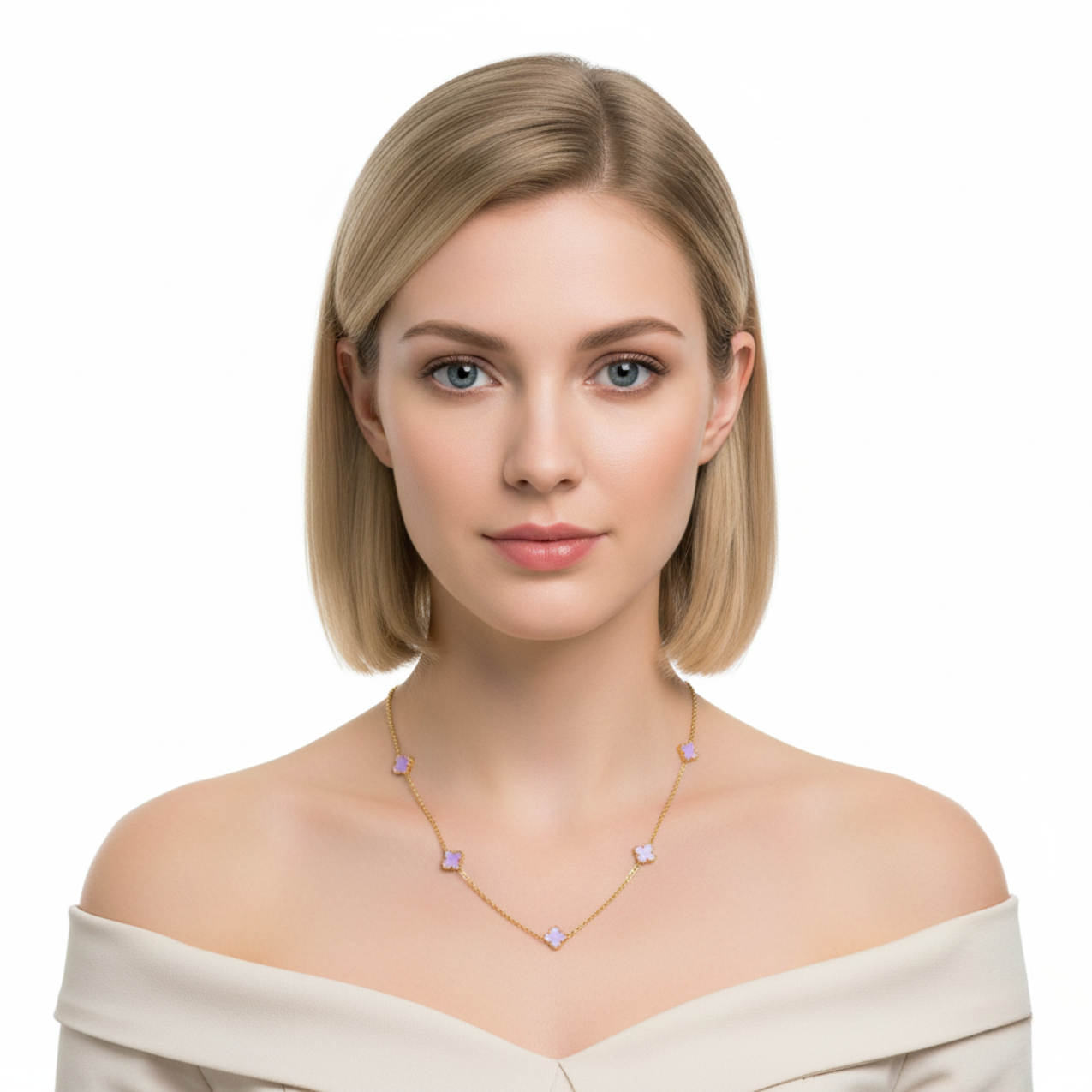 Collar Clover Améthyste
