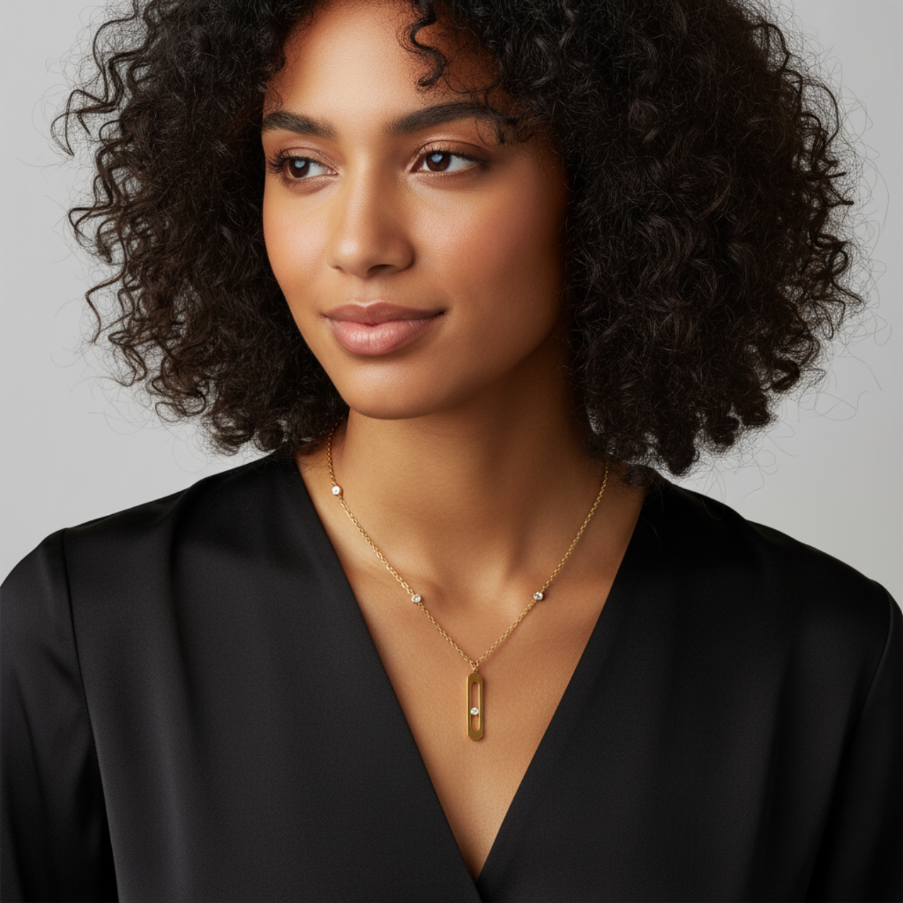 Conjunto de Joyas "Elegancia Geométrica" - Brazalete, Pendientes y Collar 100% Acero Bañado en Oro de 18K