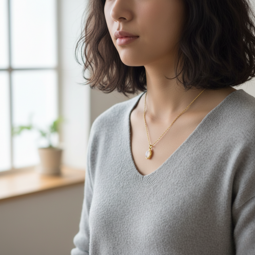 Collar Goutte de Perle Organique