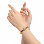 Brazalete 100% Acero Bañado en Oro de 18K - Diseño Elegante
