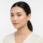 Conjunto Collar y Pendientes de Mariposa con Nácar - 100% Acero Bañado en Oro 18K