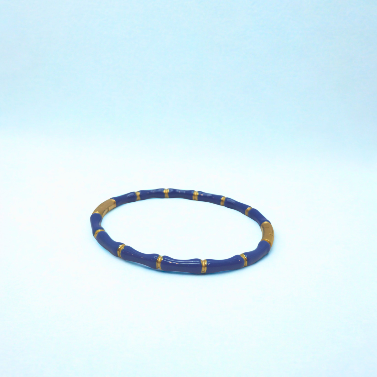 Pulseras Tipo Bambú Esmaltadas de Colores Surtidos - 100% Acero Bañado en Oro 18K