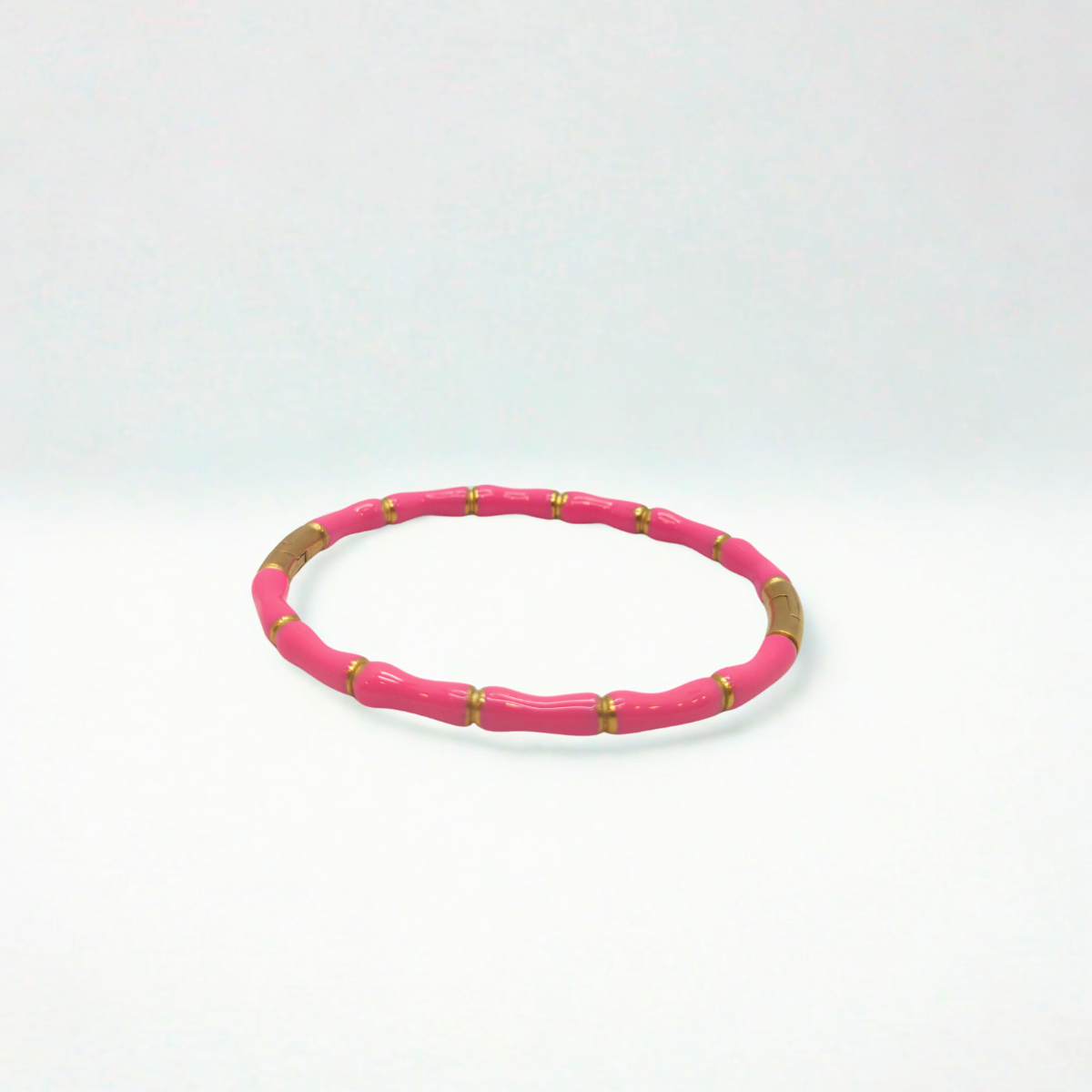 Pulseras Tipo Bambú Esmaltadas de Colores Surtidos - 100% Acero Bañado en Oro 18K