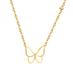 Collar con Colgante de Mariposa Calada y Circonitas - 100% Acero Bañado en Oro 18K