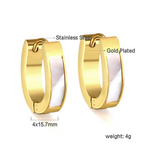 Pendientes de Aro Modernos Bicolor (Dorado y Blanco) - 100% Acero Bañado en Oro 18K