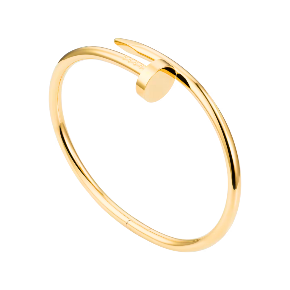 Pulsera Diseño Clavo Ajustable - 100% Acero Bañado en Oro 18K
