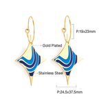 Pendientes Étoile de la Mer con Esmalte Azul Profundo