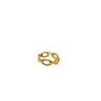 Anillo Diseño de Cadena con Eslabones Trenzados - 100% Acero Bañado en Oro de 18K