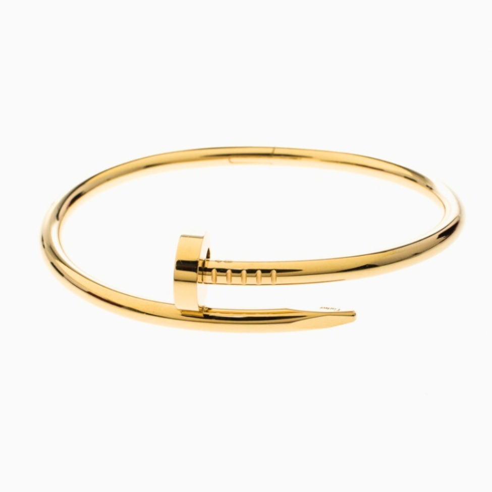 Pulsera Diseño Clavo Ajustable - 100% Acero Bañado en Oro 18K