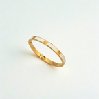 Pulsera Brazalete de Acero Chapado en Oro de 18K 100% con Detalles Esmaltados en Blanco