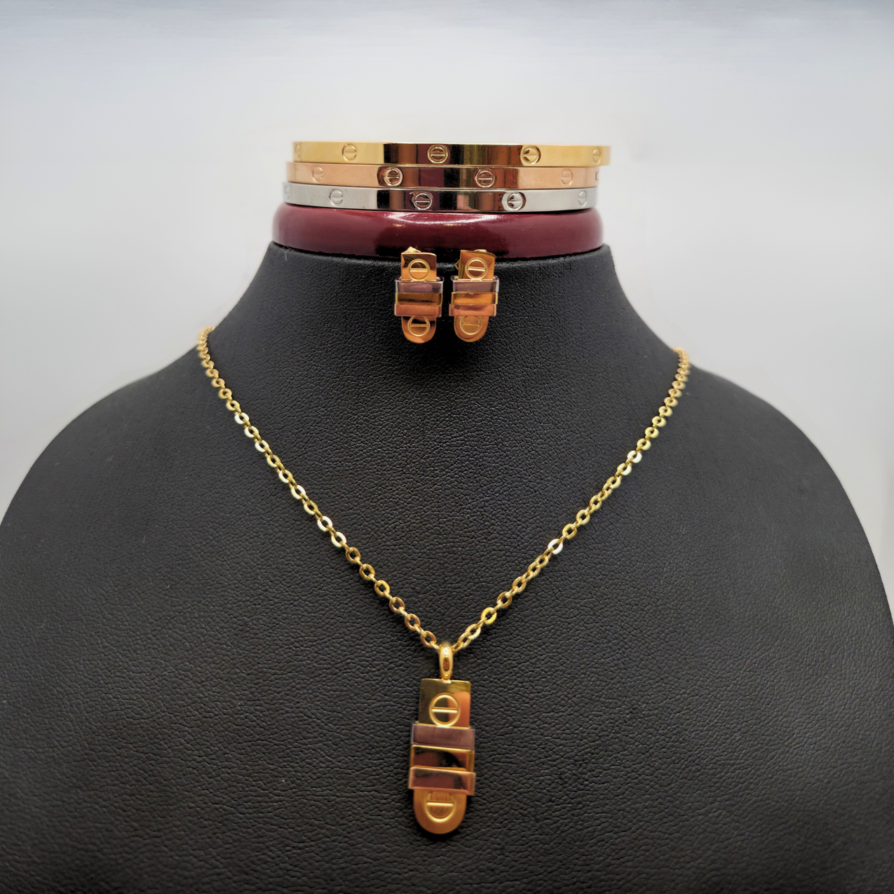 Conjunto de Diseño Urbano Tricolor - Acero (Oro, Plata y Oro Rosa)