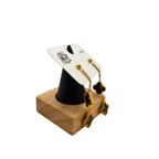 Conjunto de Lujo Trébol de la Suerte Negro (Collar Y) - Acero Bañado en Oro 18K