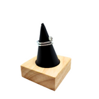 Anillo Ajustable "Clavo Rebeldía" Plateado con Circonitas – Acero Bañado en Oro Blanco 18K