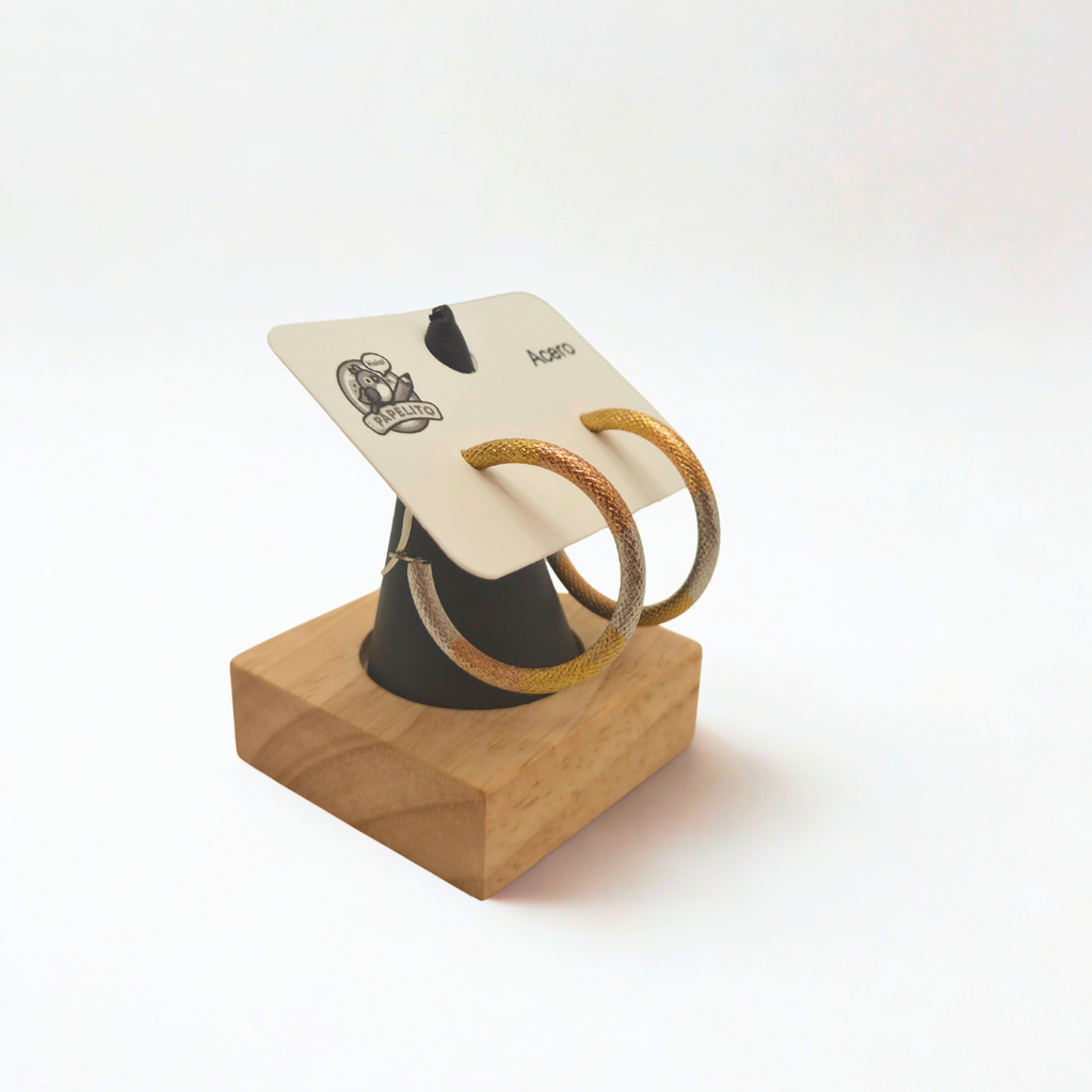 Pendientes de Aro con Acabado Degradado Multi-tono 100% Acero