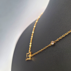 Collar con Colgante de Estrella Verde Malaquita 100% Acero Bañado en Oro 18K