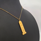 Collar de Cartucho Egipcio con Símbolos Grabados 100% Acero Bañado en Oro 18K