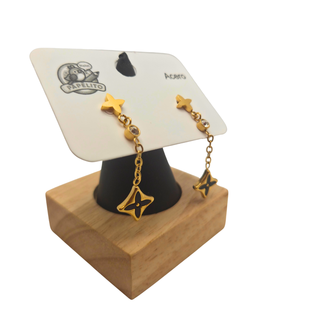 Collar con Colgante de Estrella Verde Malaquita 100% Acero Bañado en Oro 18K