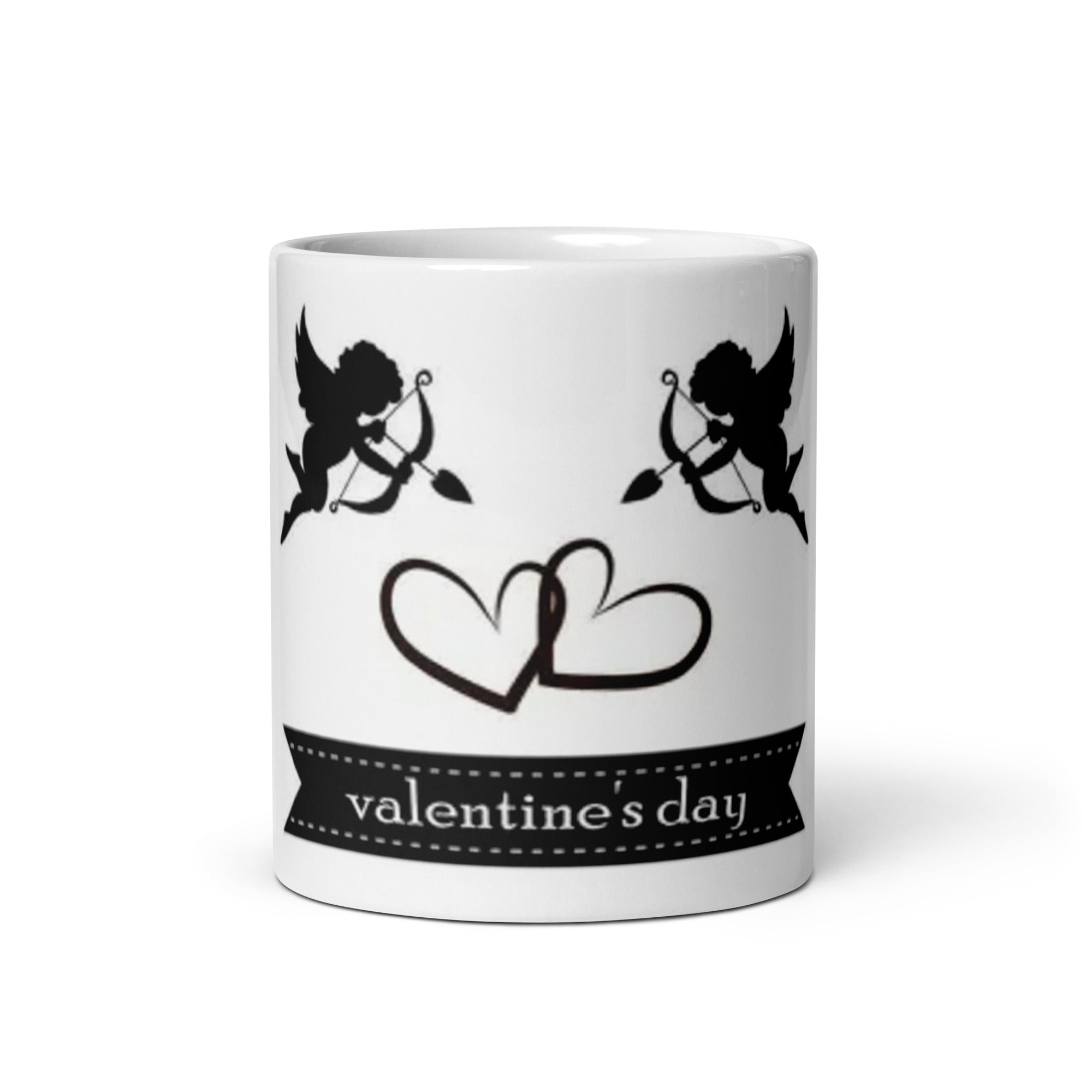 Taza blanca brillante. Valentine´s day
